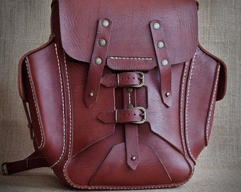 handmade leather backpack