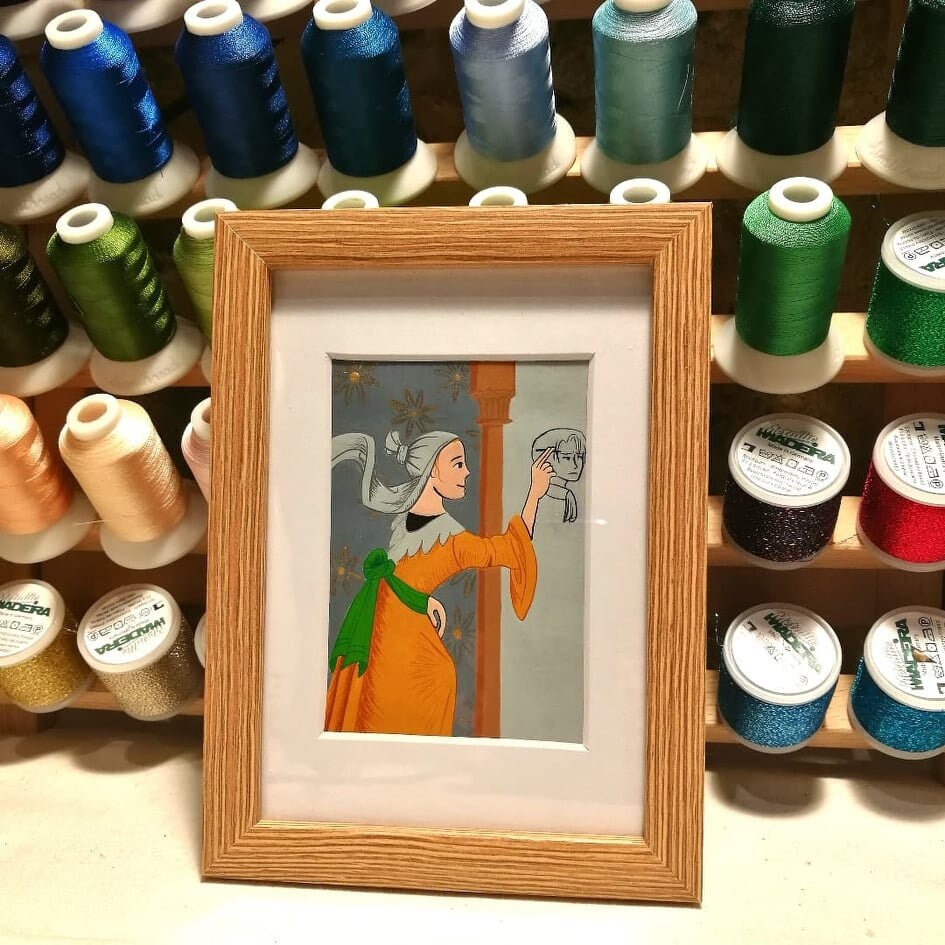 Commandes de Portrait - Style et Inspiration Médiévaux Gouaches, Pigments, Bronze Or Personnalisatio