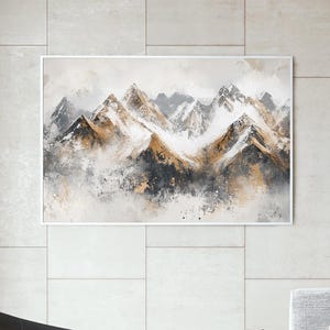 Large Original Mountain Landscape Oil Painting On Canvas, Textured Wall Art, Abstract Natural Scenery Painting Modern Living Room Home Decor