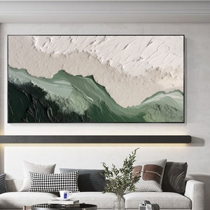 Minimalist Beach Oil Painting on Canvas, Abstract Large Wall Art Custom Painting, Original Texture Ocean Wall Decor Modern Living Room Art