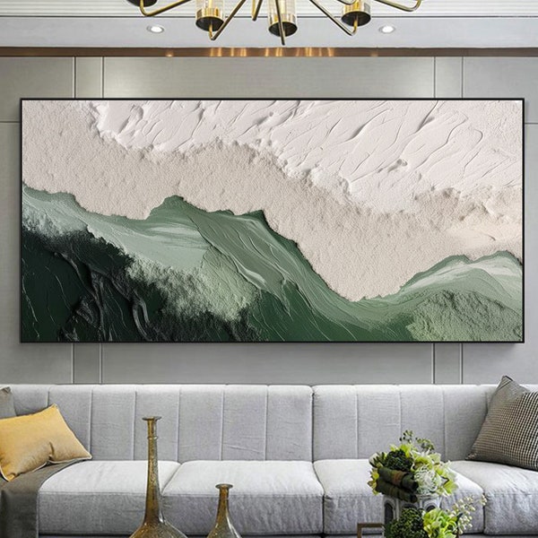 Minimalist Beach Oil Painting on Canvas, Abstract Large Wall Art Custom Painting, Original Texture Ocean Wall Decor Modern Living Room Art