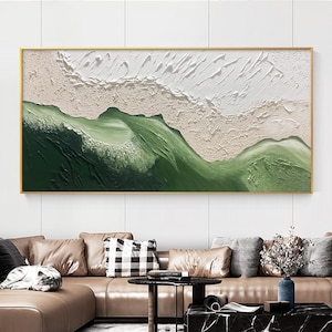 Minimalist Beach Oil Painting on Canvas, Abstract Large Wall Art Custom Painting, Original Texture Ocean Wall Decor Modern Living Room Art