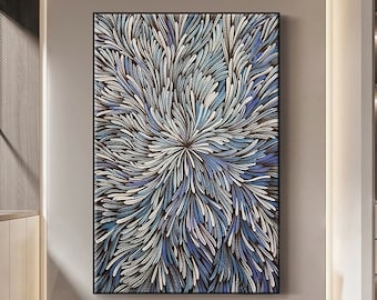Abstract Vintage Oil Painting on Canvas, Original Textured Acrylic Painting Colorful Wall Art Modern Minimalist Living Room Home Decor Gift