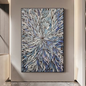 Abstract Vintage Oil Painting on Canvas, Original Textured Acrylic Painting Colorful Wall Art Modern Minimalist Living Room Home Decor Gift