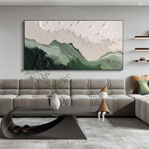 Minimalist Beach Oil Painting on Canvas, Abstract Large Wall Art Custom Painting, Original Texture Ocean Wall Decor Modern Living Room Art