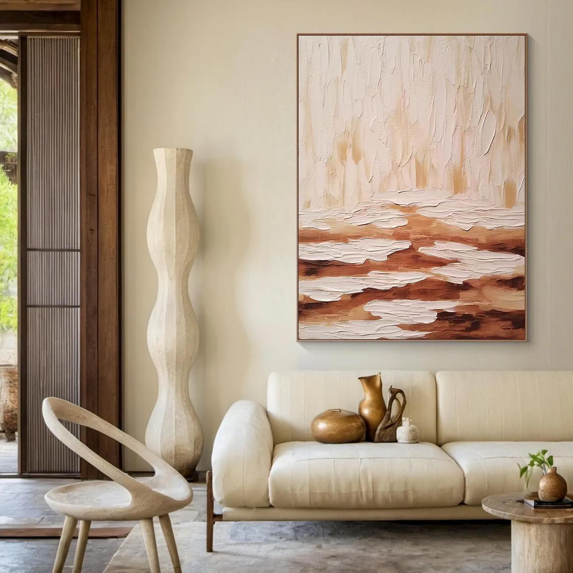 Large Minimalist Abstract Oil Painting on Canvas,original Brown and ...