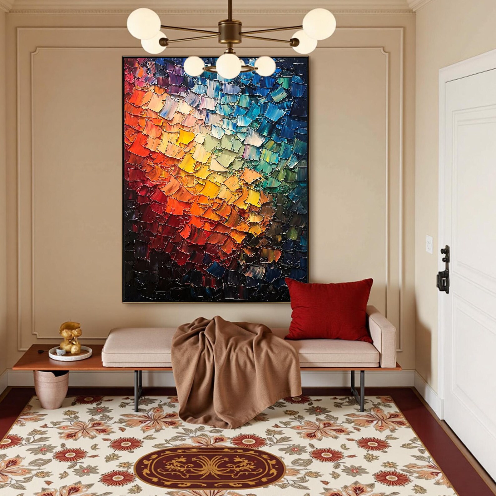 Abstract Color Block Oil Painting, Large Textured Minimalist Art - Etsy