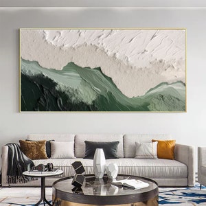 Minimalist Beach Oil Painting on Canvas, Abstract Large Wall Art Custom Painting, Original Texture Ocean Wall Decor Modern Living Room Art