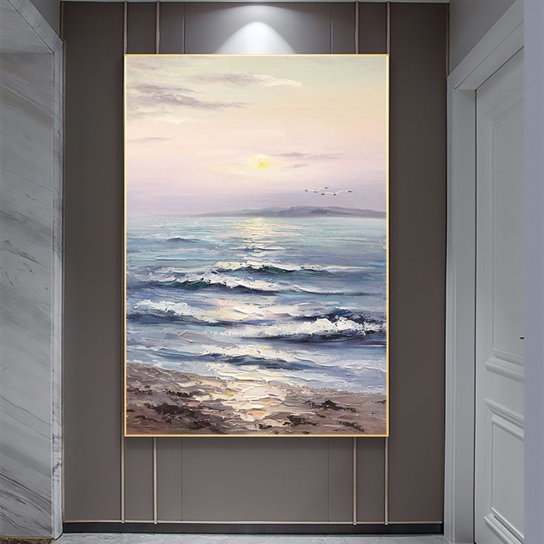 Abstract Sunset Ocean Landscape Oil Painting on Canvas,large Original ...