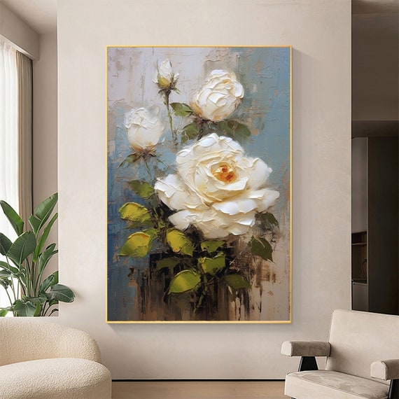 Floral Art Print, Vintage Flower Painting, Dark Floral, Dark