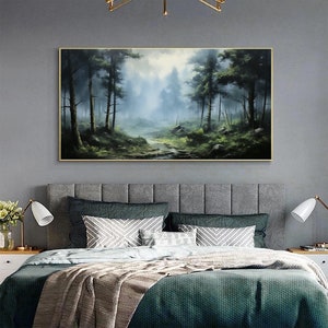 Original Forest Oil Painting on Canvas, Large Wall Art Custom Painting ...