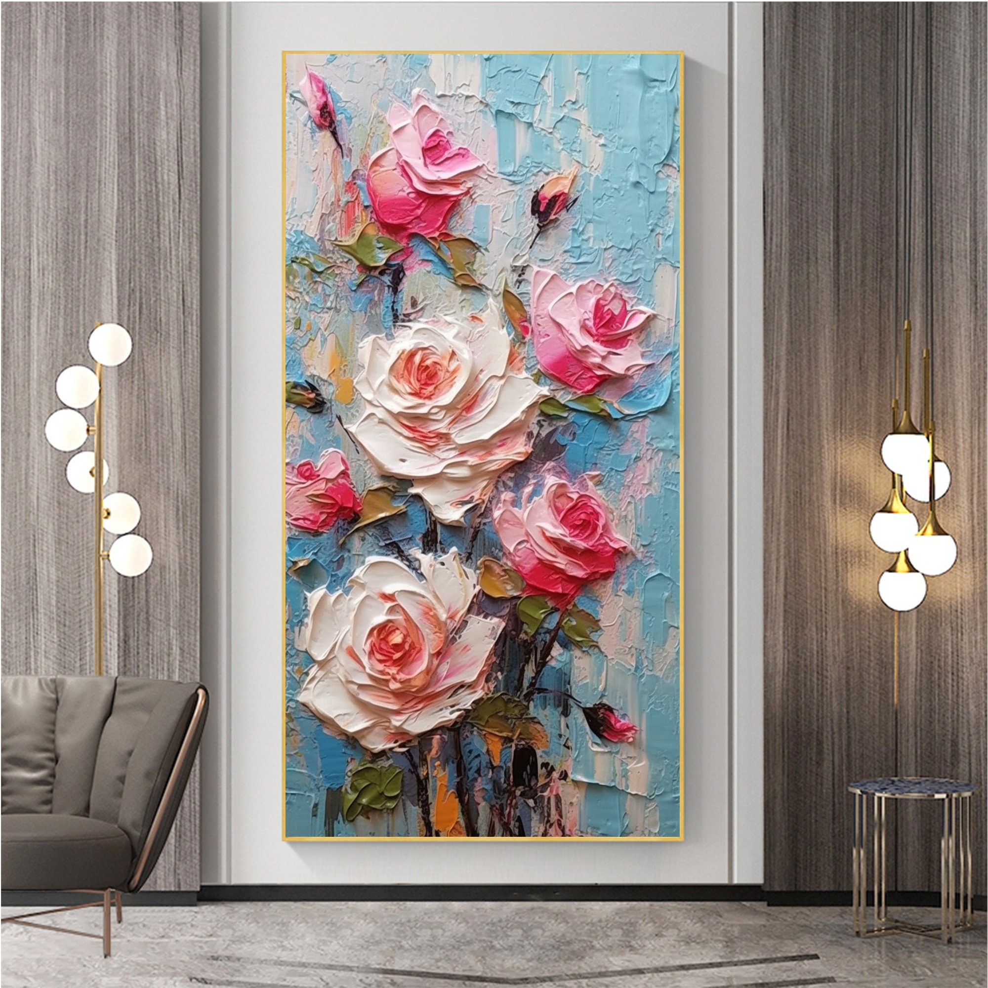 Original Flower Oil Painting on Canvaslarge Wall Art - Etsy