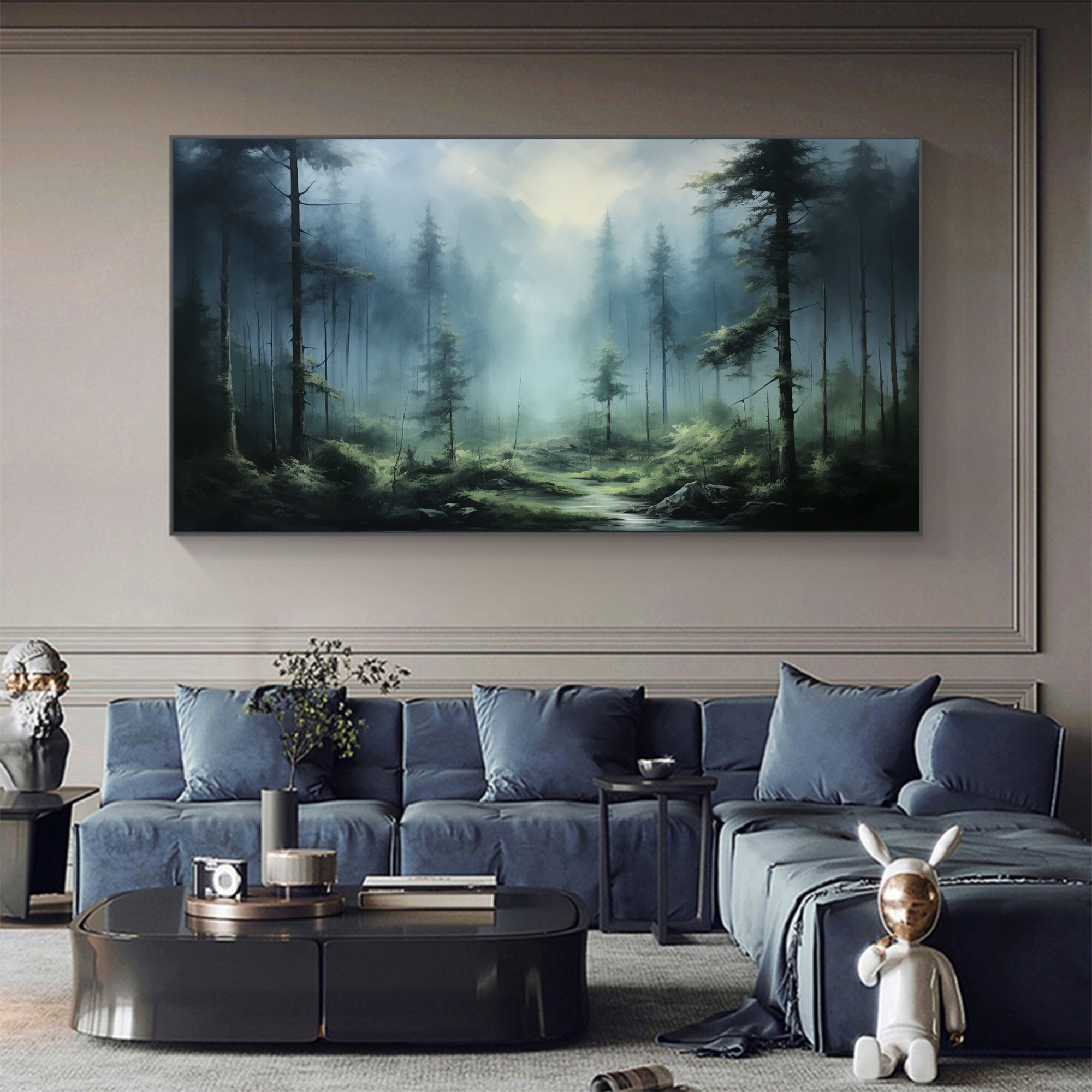 Original Forest Oil Painting on Canvas, Large Wall Art Custom Painting ...