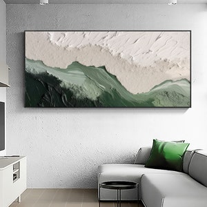 Minimalist Beach Oil Painting on Canvas, Abstract Large Wall Art Custom Painting, Original Texture Ocean Wall Decor Modern Living Room Art