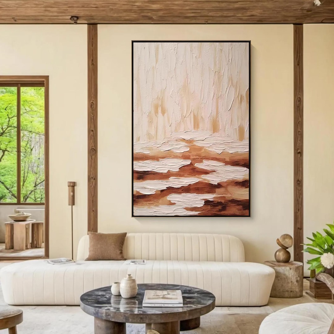 Large Minimalist Abstract Oil Painting on Canvas,original Brown and ...