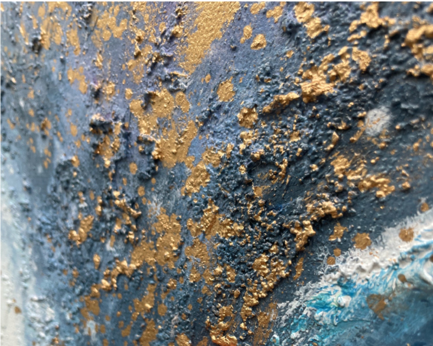 Abstract Gold Texture Oil Painting on Canvas, Large Wall Art, Blue ...