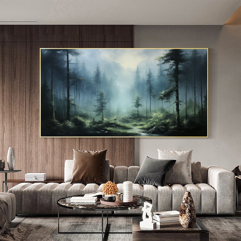 Original Forest Oil Painting on Canvas, Large Wall Art Custom Painting ...