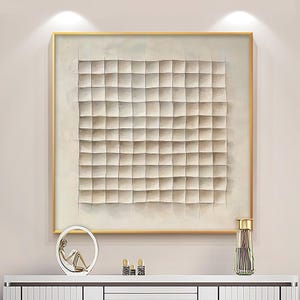 Beige 3D Texture Wall Art Beige Minimalist Painting Neutral Plaster Painting Wabi Sabi Wall Art Beige Texture Painting Modern Minimalist Art