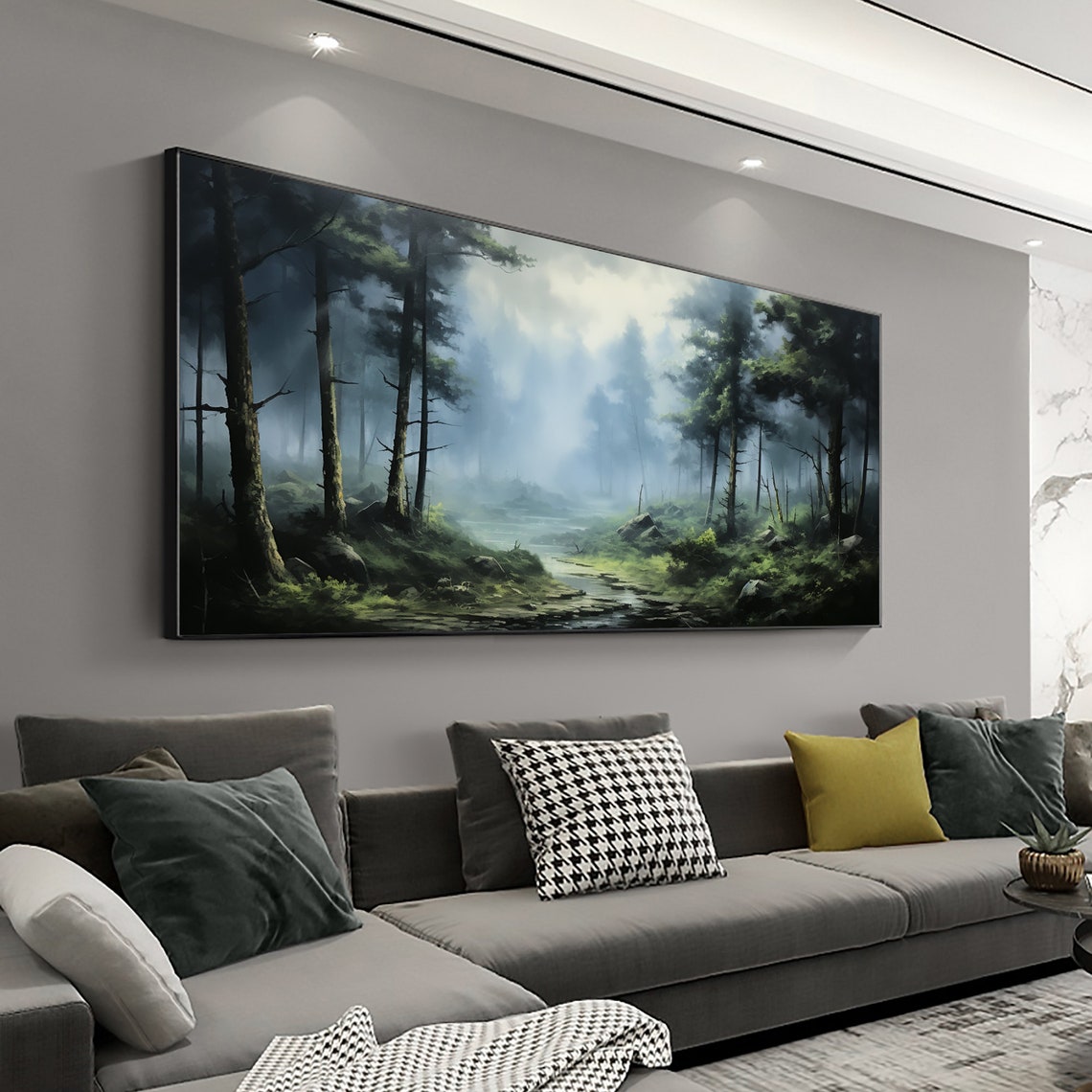 Original Forest Oil Painting on Canvas, Large Wall Art Custom Painting ...