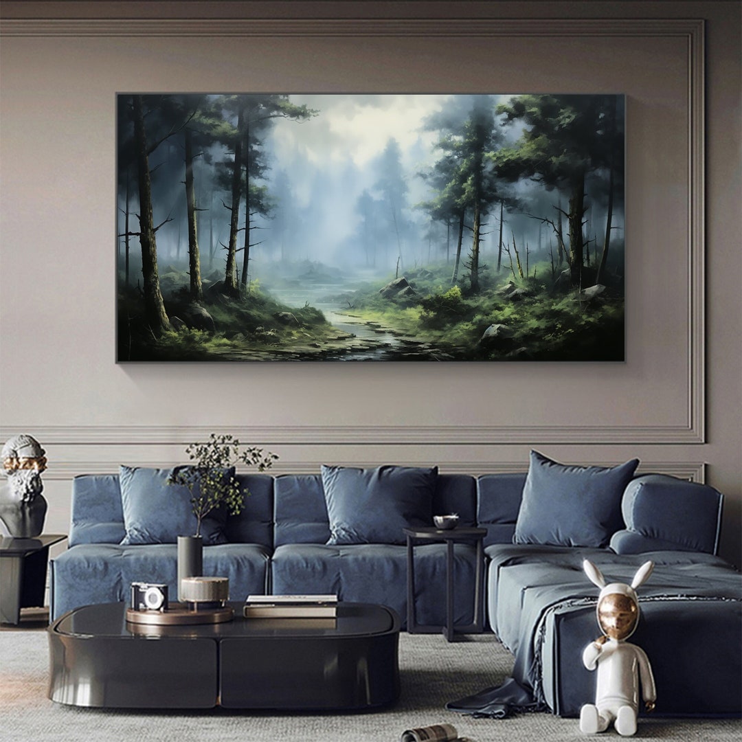 Original Forest Oil Painting on Canvas, Large Wall Art Custom Painting ...
