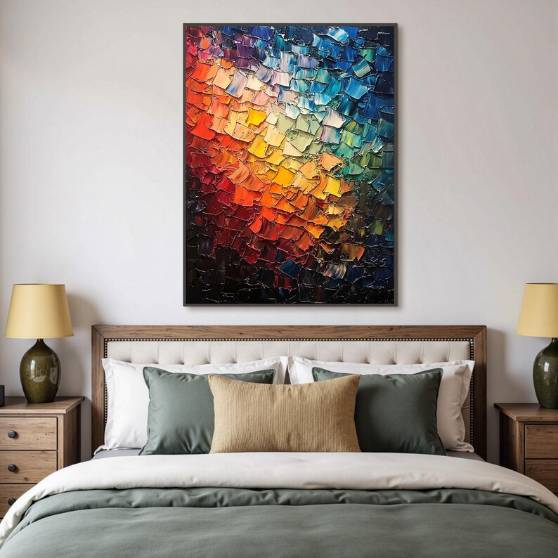 Abstract Color Block Oil Painting, Large Textured Minimalist Art - Etsy