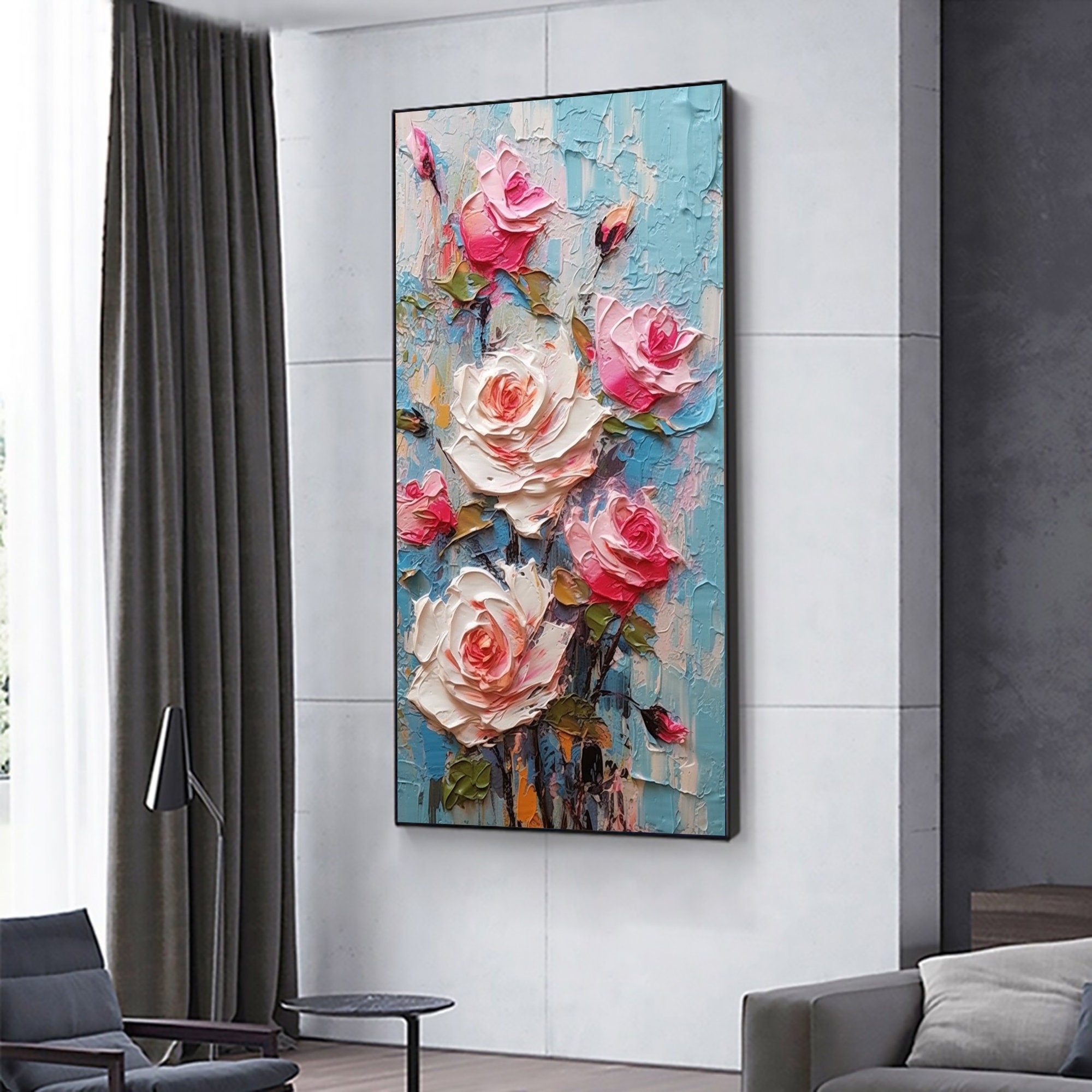 Original Flower Oil Painting on Canvaslarge Wall Art - Etsy