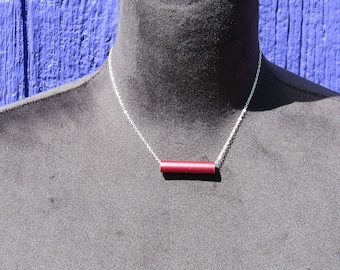 Knitting needle segment necklaces