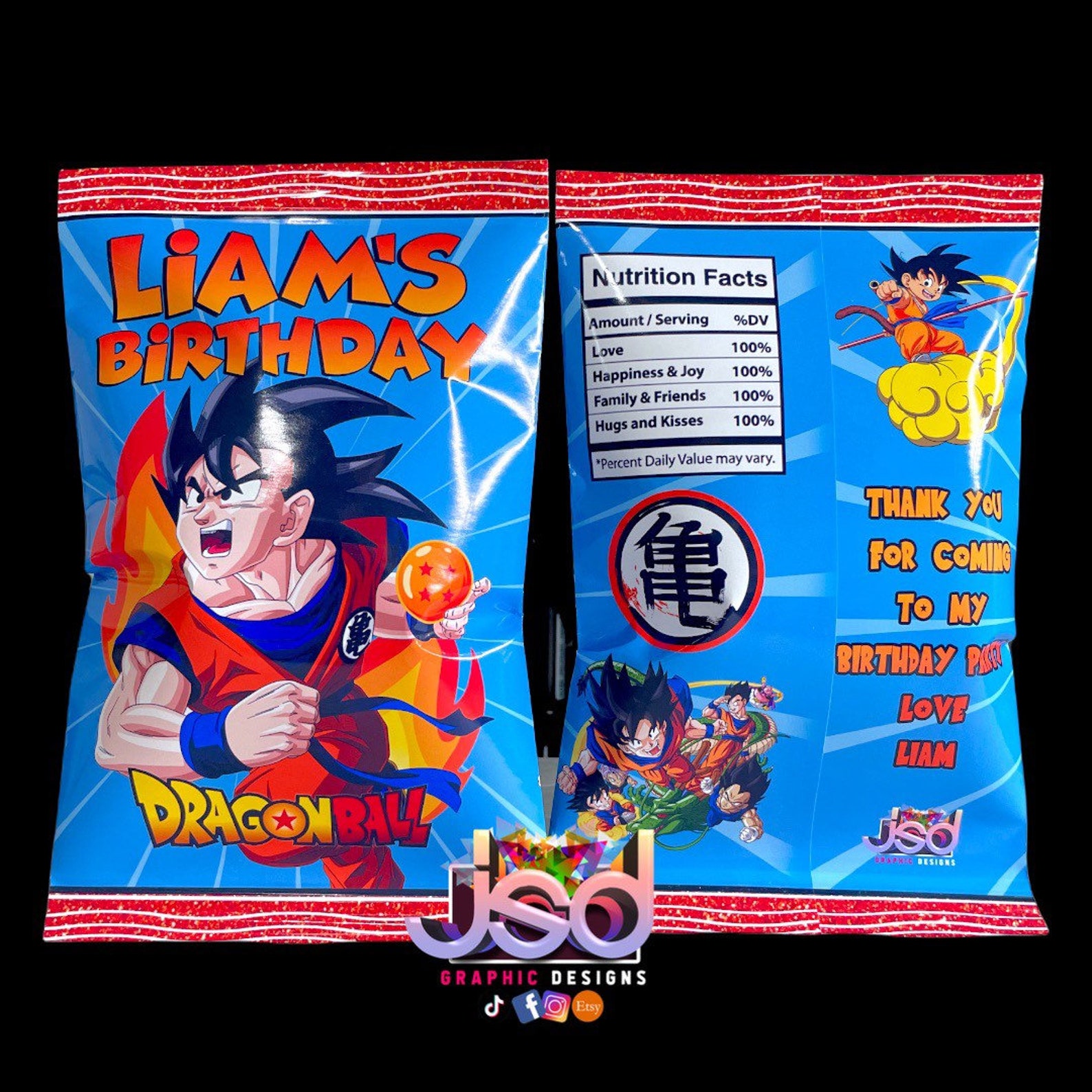 Goku Chip Bags - Etsy