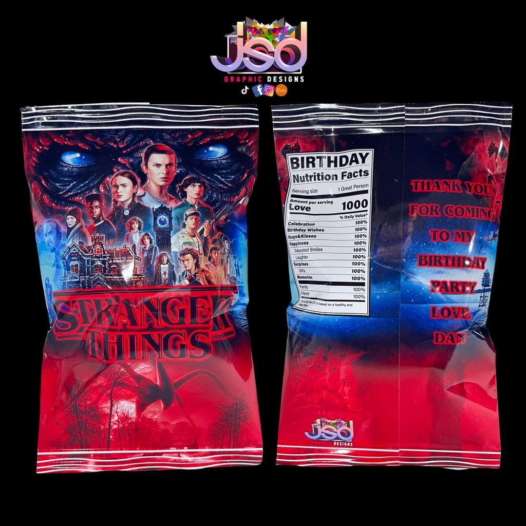Stranger Things Chip Bags Etsy Stranger Things Chip Bags Etsy