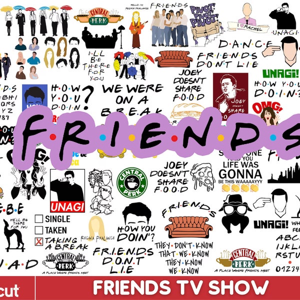 Friends Sitcom Tv Show Digital PNG archivos SVG en capas para descargar cricut