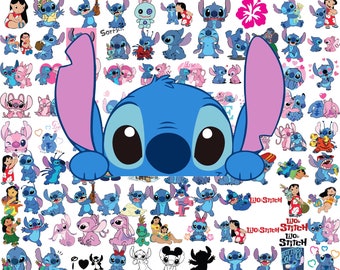 Stitch PNG gelaagde SVG-BESTANDEN voor download en cricutbundel