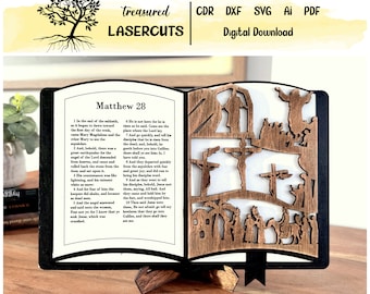 Histoire de Pâques Bible add-on, Bible affichage Svg, Bible décoration Svg interchangeable, découpé au Laser, Glowforge, téléchargement numérique