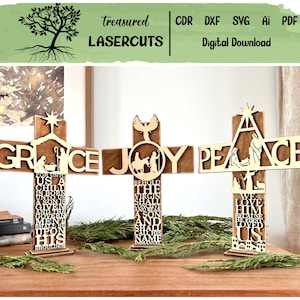 Krippe Aufsteller, Regal Sitter Aufdruck, Shelf Sitter Aufsteller, Religiöses Zeichen Aufsteller, Weihnachten Laser-Dateien, Digitaler Download