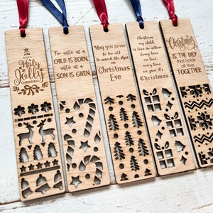 Mega Christmas Bookmark Bundle Lasercut File Svg, Dxf, Pdf, Cdr, Ai Christmas Engraved Design Instant Download Glowforge, Laser Cut Vector image 3