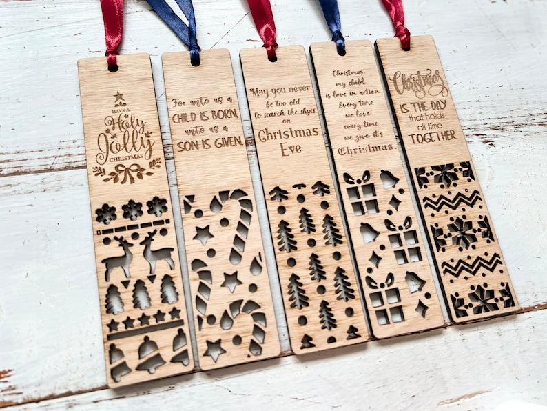 Mega Christmas Bookmark Bundle Lasercut File Svg, Dxf, Pdf, Cdr, Ai Christmas Engraved Design Instant Download Glowforge, Laser Cut Vector image 3