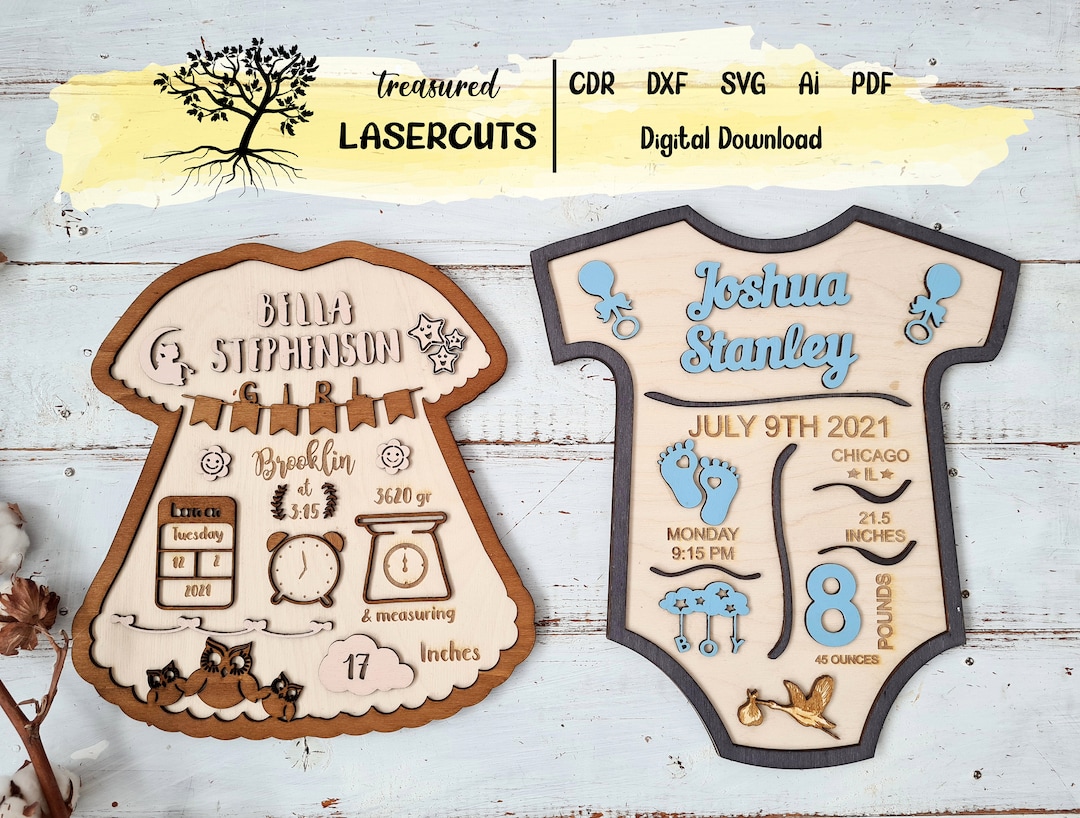 Baby Announcement Stats Bundle Photo Prop / Birthsign Design / Birth ...