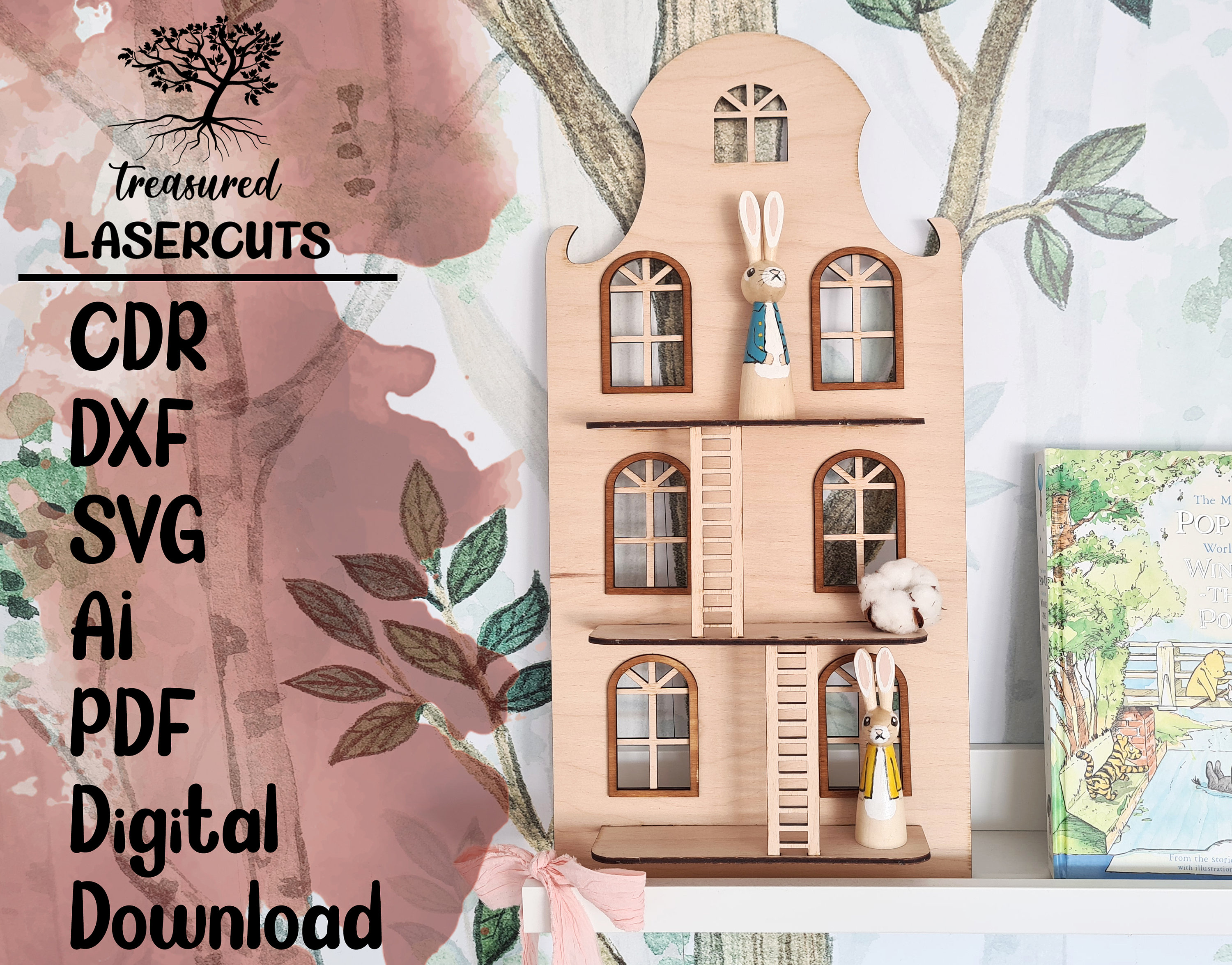 Doll House Shelf Laser Cut Plan Miniatures Project CNC Etsy Australia