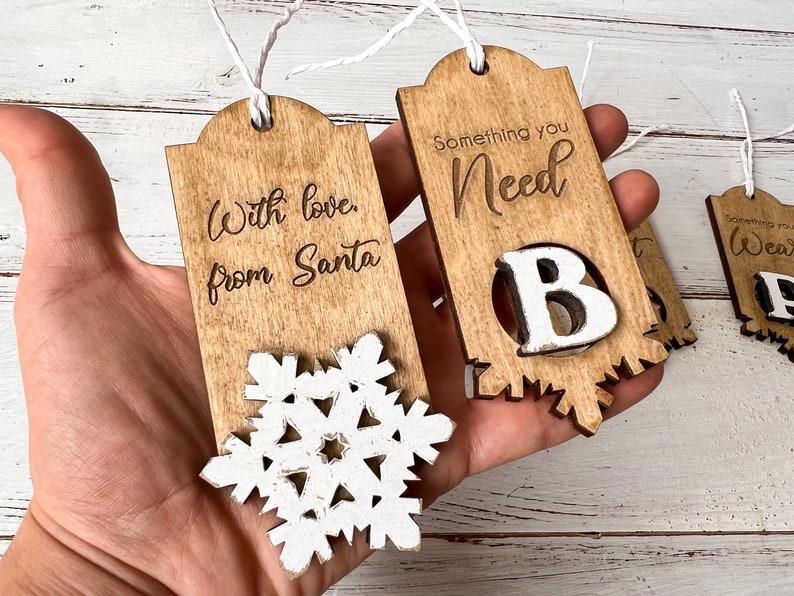 Monogram Christmas Gift Tags Bundle Svg Cdr Dxf Ai Laser Cut Etsy