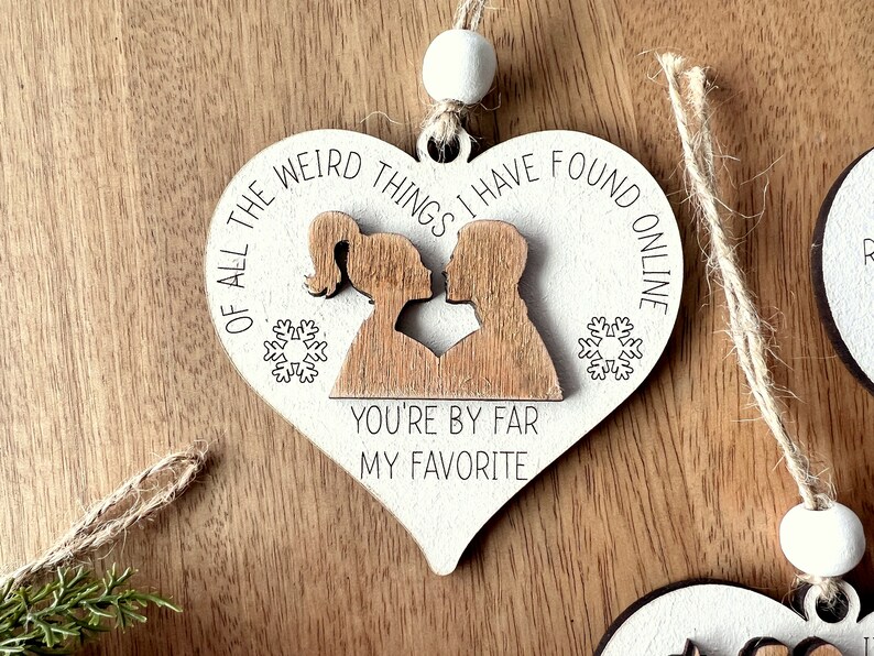 Funny Couple Ornament SVG, Funny Ornament SVG, Couple Ornament Laser Cut, Couple Christmas Ornament SVG, Scored, Glowforge, Digital Download image 8