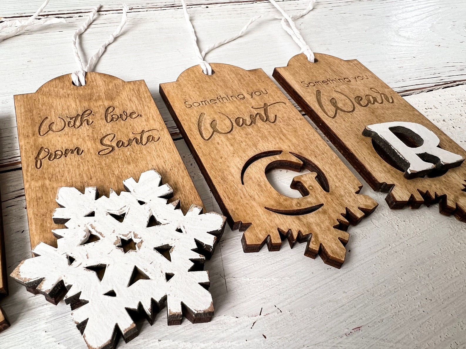 Monogram Christmas Gift Tags Bundle Svg Cdr Dxf Ai Laser Cut Etsy