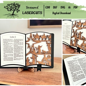 Plik do cięcia laserowego Narodzenia, Boże Narodzenie cięcie laserowe SVG, Scena Narodzenia warstwowa SVG, Siedząca na półce Narodzenia SVG, Glowforge, Pobieranie cyfrowe