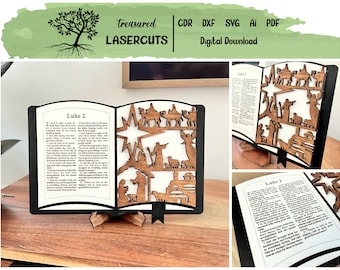 Nativity Laser Cut File, Christmas Laser Cut SVG, Layered Nativity Scene SVG,  Nativity Shelf Sitter SVG, Glowforge, Digital Download