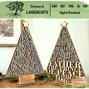 Boże Narodzenie Choinka SVG, Choinka SVG, Werset Biblijny SVG, Boże Narodzenie Cięcie Laserowe, Pobieranie Cyfrowe