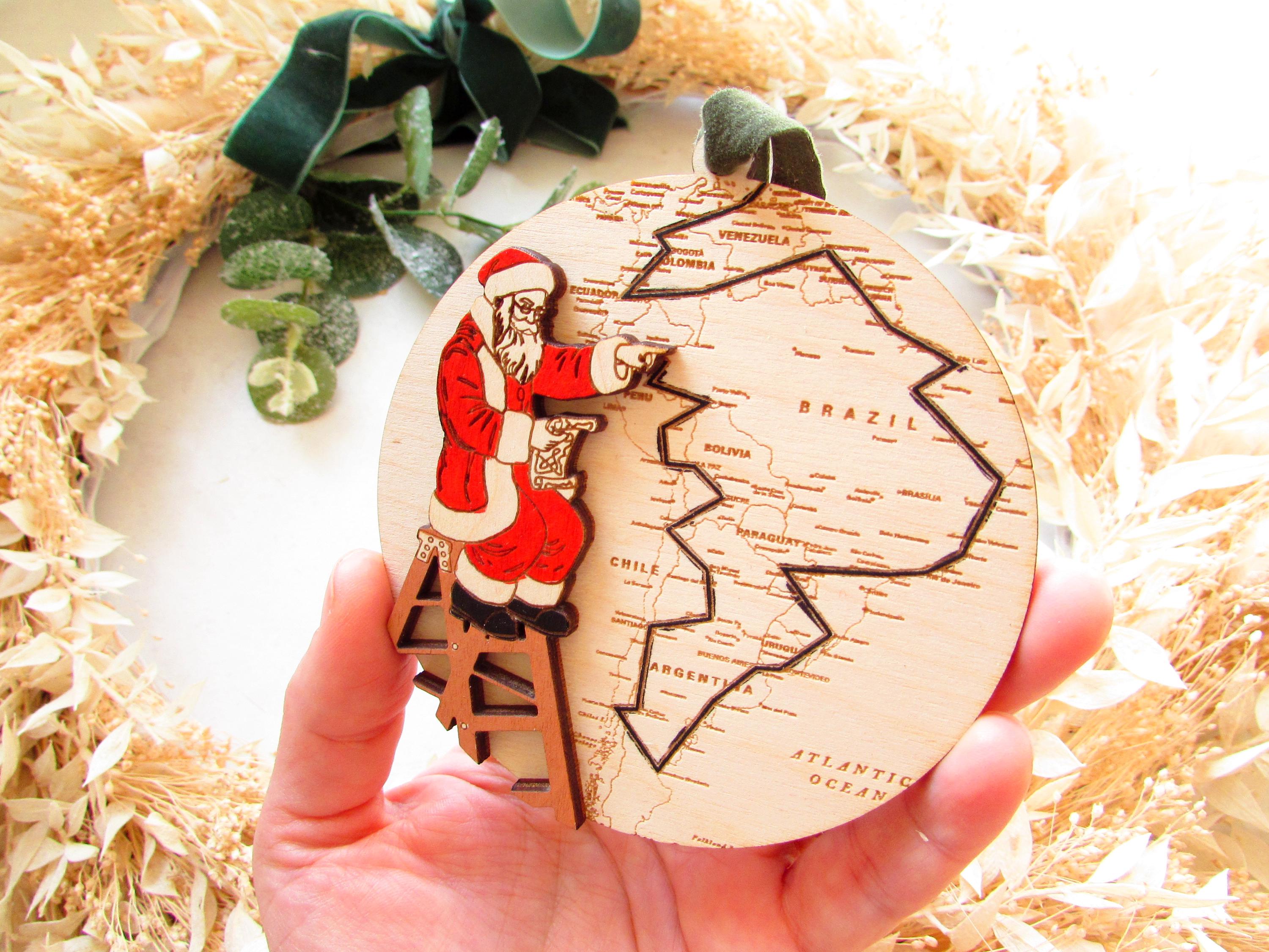Santa Routing Map Laser Cut File 6 Continents Santa Route Map Ornament, Continents Svg ...