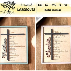 Religious Gift for Him SVG, Religious Gift for Her SVG, Christian Father Gift, Christian Mother Gift, Bible Affirmations Laser Cut, Digital