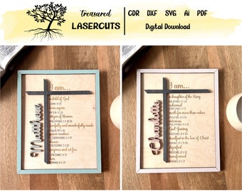 Religious Gift for Him SVG, Religious Gift for Her SVG, Christian Father Gift, Christian Mother Gift, Bible Affirmations Laser Cut, Digital