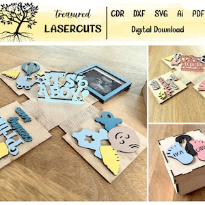 Gender Reveal Explosion Box SVG, Gender Reveal Surprise Box Svg, Gender Reveal File, Glowforge File, Laser Cut File, Digitale Download