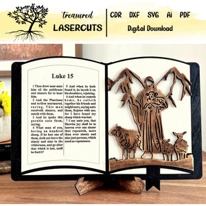 The Lost Sheep Bible Add On, Bijbeldisplay Svg, Bijbeldecoratie verwisselbare Svg, Laser Cut, Glowforge, Digitale Download