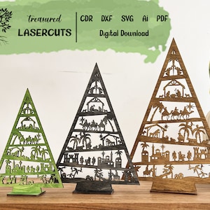 Boże Narodzenie Choinka SVG, Choinka Svg, Opowieść wigilijna Svg, Cdr Dxf Ai cięcie laserowe, Pobieranie cyfrowe