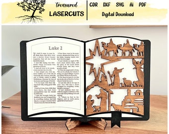 Nativity Bible Add On, Bible Display Svg, Bible Decoration Interchangeable Svg, Laser Cut, Glowforge, Digital Download
